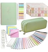 47Pcs Bible Study Supplies Journaling Kit with Large Pencil Case, Notebook, No-Bleed Highlighters...