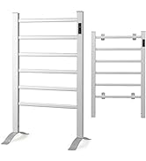 Tangkula Towel Warmer, Freestanding &amp; Wall Mounting 6 Bars Heated Towel Rack w/Timer, LED Display...