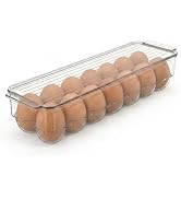 American Dream Fridge Bin Egg Holder for Refrigerator, 14-Egg Storage Container with Lid, Stackab...