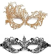 TFTSR Masquerade Masks for Women Couples,Men Mardi Gras Masks,Girls Black Gold Lace Masks,Adults ...