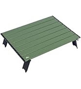 iClimb Ultralight Compact Mini Beach Picnic Folding Alu. Table with Carry Bag, Two Size (Green, L)