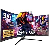 Gawfolk 34 Inch Ultrawide Curved 144Hz Gaming Computer Monitor 1500R PC Screen 21:9 UWQHD (3440x1...