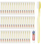 Disposable Toothbrush with Toothpaste Set Bulk, Individually Wrapped Soft Bristles Travel Size Me...