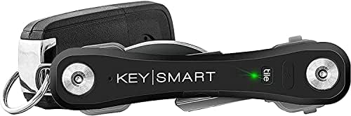 KeySmart Pro - Compact Smart Trackable Key Holder w LED Flashlight & Tile Bluetooth Key Finder Technology, EDC Key Organizer, Attach Car Key Fob, Other Mini Tools (up to 10 Keys, Black)