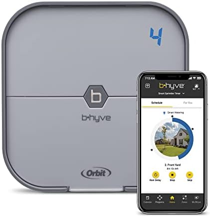 Orbit B-hyve 4-Zone Smart Indoor Sprinkler Controller,Grey