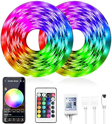 DAYBETTER Smart WiFi Led Strip Lights Work with Alexa Google Assistant App Control, Suitable for christmas decorations, festival, Party, 12V -32.8 feet