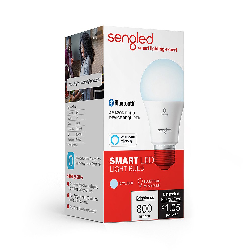 Sengled - Smart Bluetooth Mesh LED A19 Bulb - Daylight