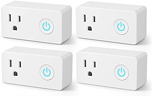 BN-LINK WiFi Heavy Duty Smart Plug Outlet, No Hub Required with Timer Function, White, Compatible with Alexa and Google Assistant, 2.4 Ghz Network Only (4 Pack)