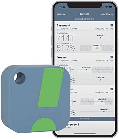 SensorPush HT1 Wireless Digital Thermometer/Hygrometer for iPhone/Android. USA Developed and Supported Humidity/Temperature/Dewpoint/VPD Monitor/Logger. Indoor/Outdoor Smart Sensor with Alerts