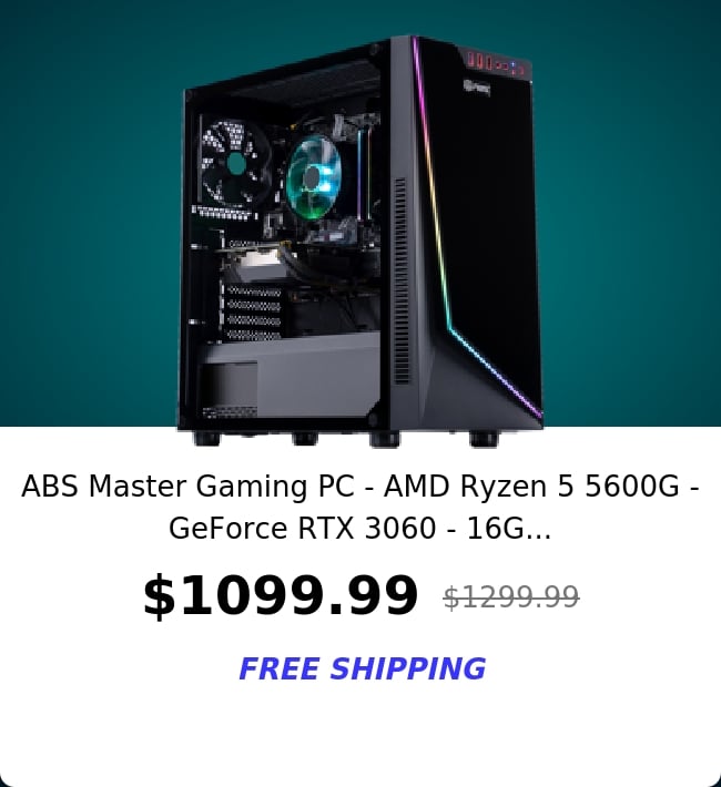 ABS Master Gaming PC - AMD Ryzen 5 5600G - GeForce RTX 3060 - 16G...