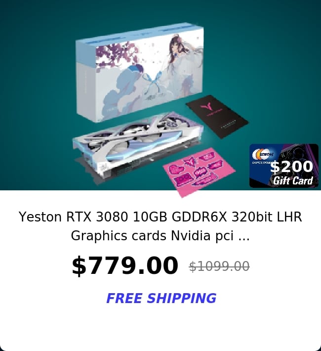 Yeston RTX 3080 10GB GDDR6X 320bit LHR Graphics cards Nvidia pci ...