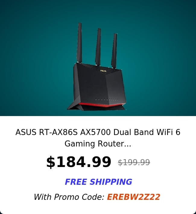 ASUS RT-AX86S AX5700 Dual Band WiFi 6 Gaming Router...