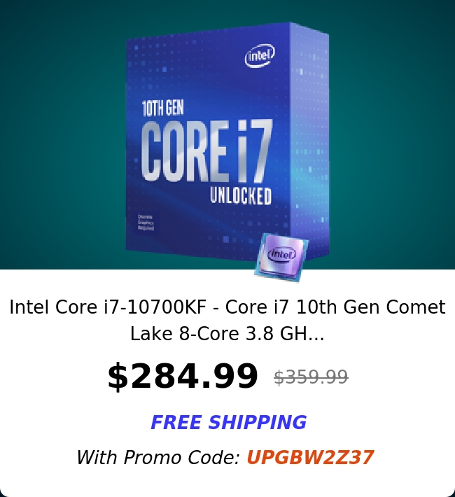 Intel Core i7-10700KF - Core i7 10th Gen Comet Lake 8-Core 3.8 GH...