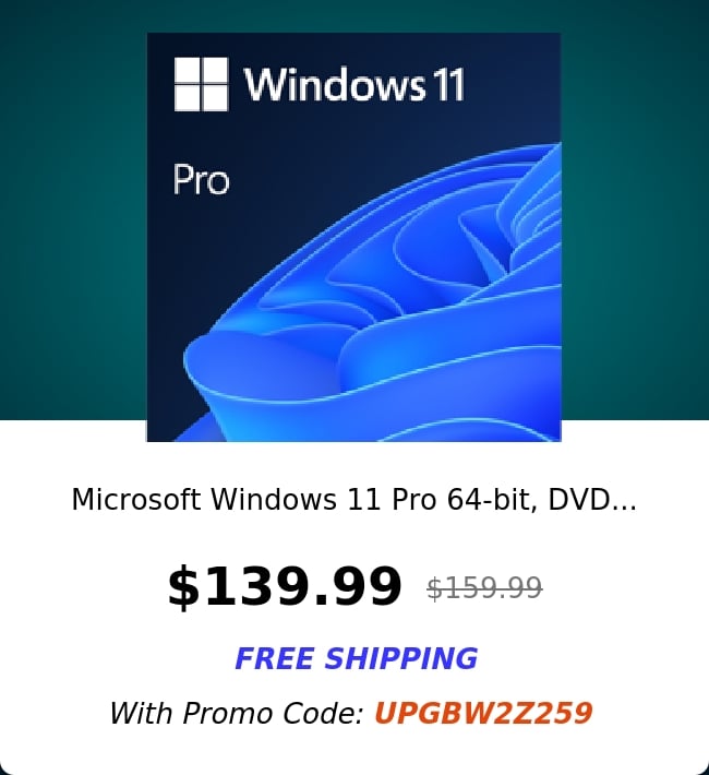 Microsoft Windows 11 Pro 64-bit, DVD...