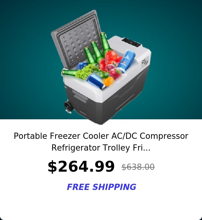 Portable Freezer Cooler AC/DC Compressor Refrigerator Trolley Fri...