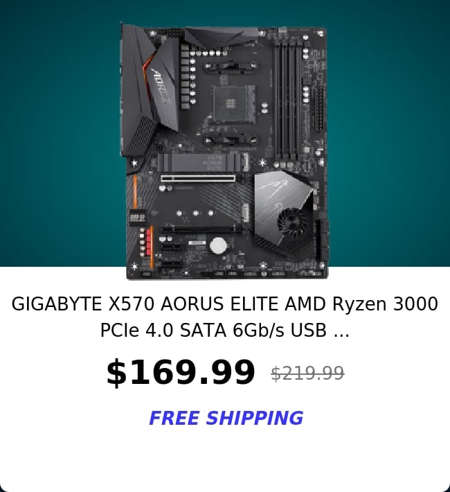 GIGABYTE X570 AORUS ELITE AMD Ryzen 3000 PCIe 4.0 SATA 6Gb/s USB ...