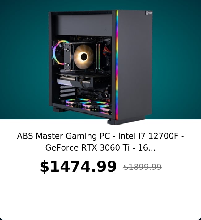 ABS Master Gaming PC - Intel i7 12700F - GeForce RTX 3060 Ti - 16...