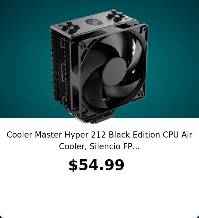 Cooler Master Hyper 212 Black Edition CPU Air Cooler, Silencio FP...