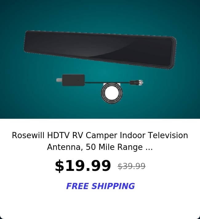 Rosewill HDTV RV Camper Indoor Television Antenna, 50 Mile Range ...