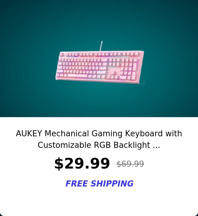 AUKEY Mechanical Gaming Keyboard with Customizable RGB Backlight ...