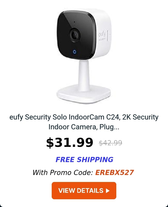 eufy Security Solo IndoorCam C24, 2K Security Indoor Camera, Plug...