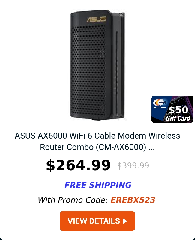 ASUS AX6000 WiFi 6 Cable Modem Wireless Router Combo (CM-AX6000) ...