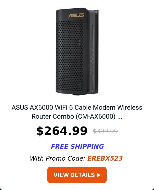 ASUS AX6000 WiFi 6 Cable Modem Wireless Router Combo (CM-AX6000) ...