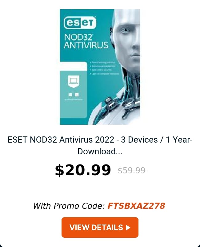 ESET NOD32 Antivirus 2022 - 3 Devices / 1 Year- Download...