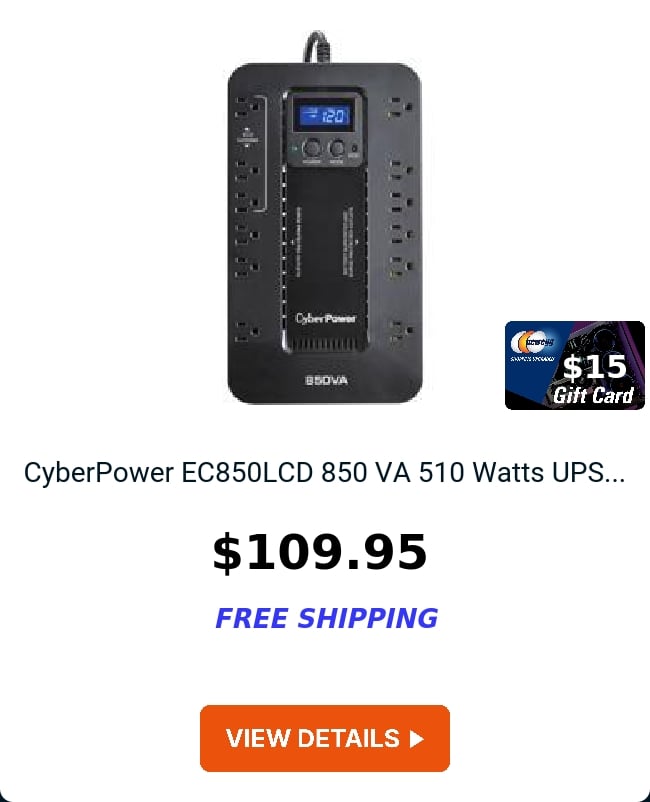 CyberPower EC850LCD 850 VA 510 Watts UPS...