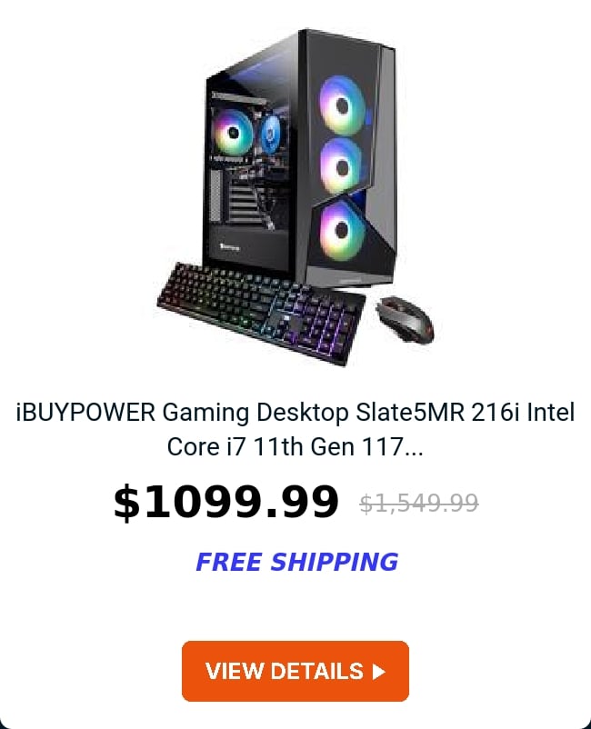 iBUYPOWER Gaming Desktop Slate5MR 216i Intel Core i7 11th Gen 117...