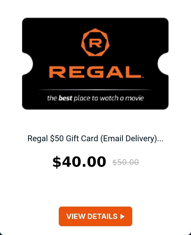 Regal $50 Gift Card (Email Delivery)...