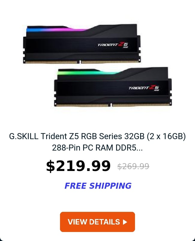 G.SKILL Trident Z5 RGB Series 32GB (2 x 16GB) 288-Pin PC RAM DDR5...