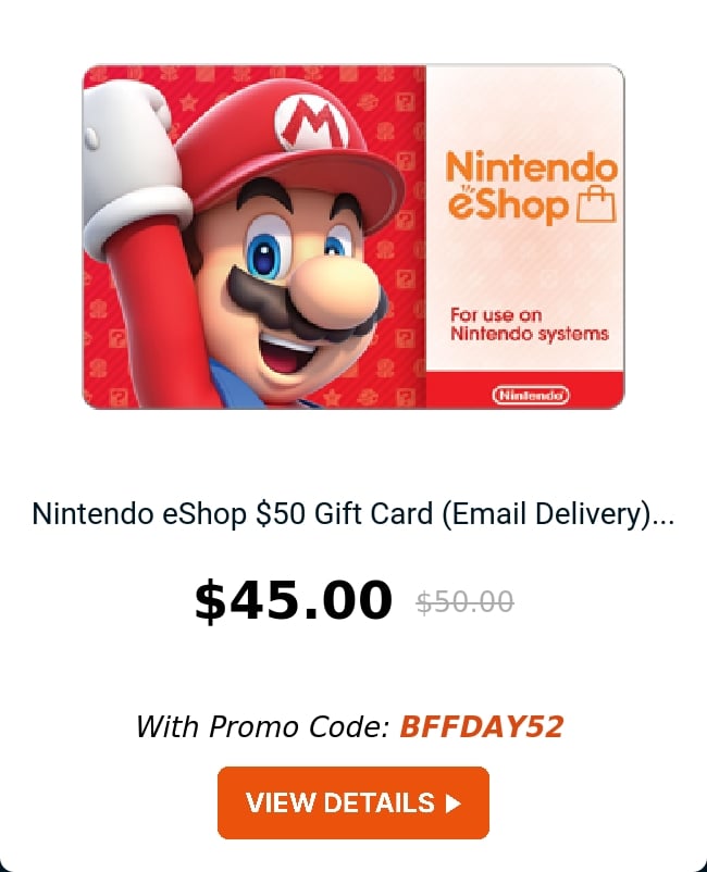 Nintendo eShop $50 Gift Card (Email Delivery)...