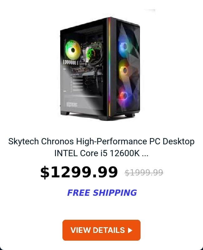 Skytech Chronos High-Performance PC Desktop INTEL Core i5 12600K ...