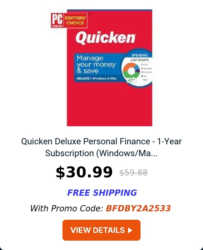 Quicken Deluxe Personal Finance - 1-Year Subscription (Windows/Ma...