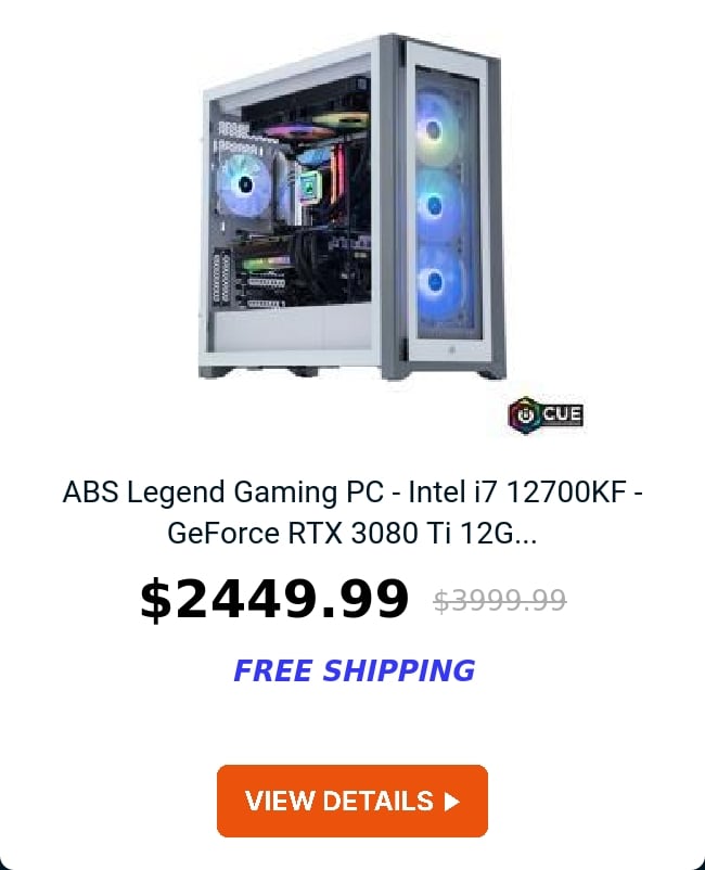 ABS Legend Gaming PC - Intel i7 12700KF - GeForce RTX 3080 Ti 12G...