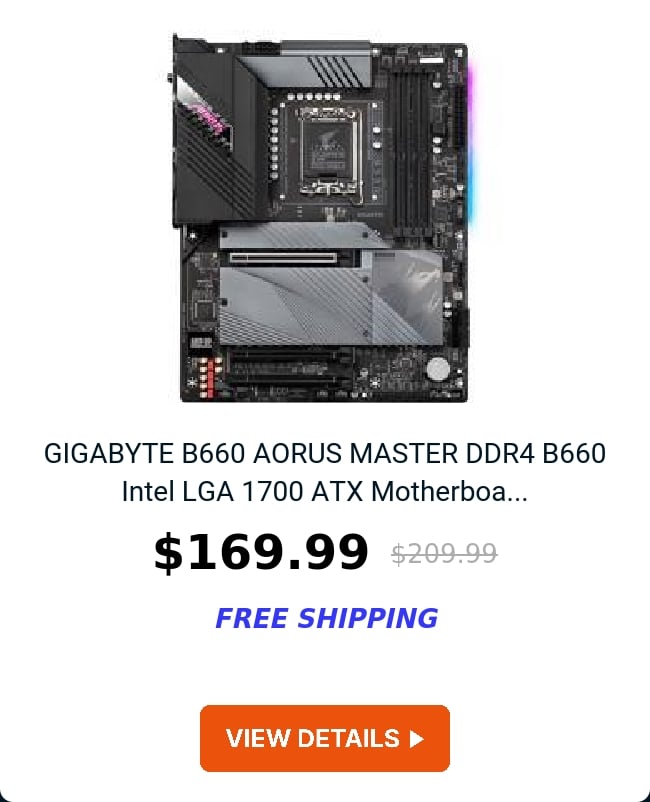 GIGABYTE B660 AORUS MASTER DDR4 B660 Intel LGA 1700 ATX Motherboa...