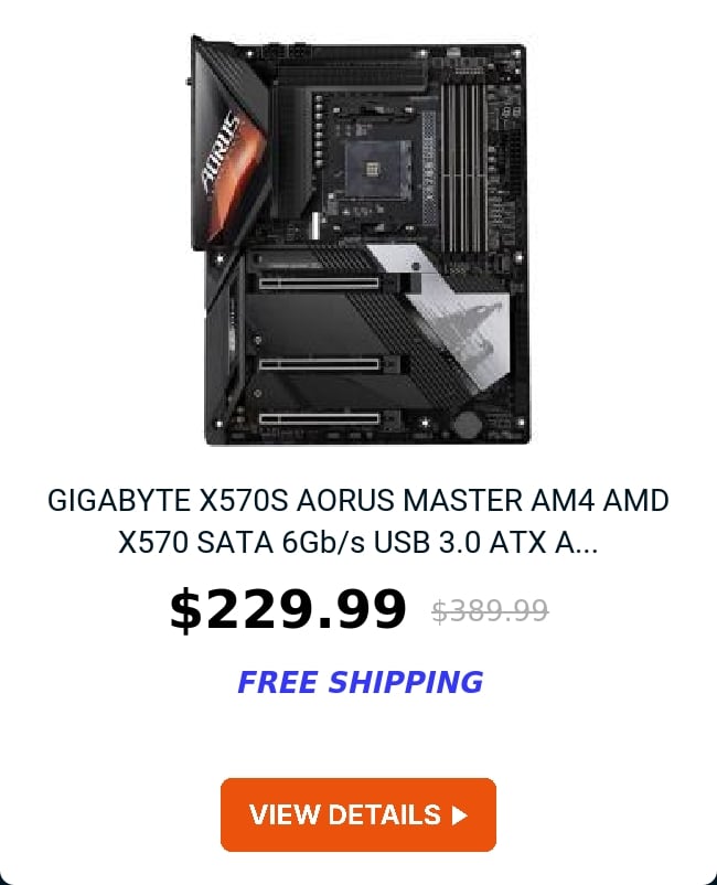 GIGABYTE X570S AORUS MASTER AM4 AMD X570 SATA 6Gb/s USB 3.0 ATX A...