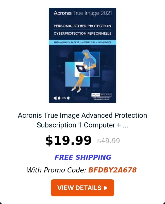 Acronis True Image Advanced Protection Subscription 1 Computer + ...