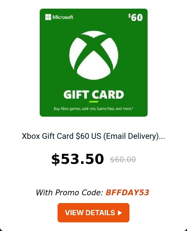 Xbox Gift Card $60 US (Email Delivery)...