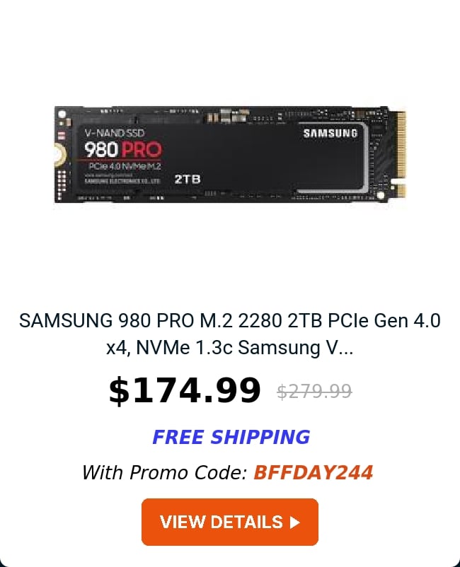 SAMSUNG 980 PRO M.2 2280 2TB PCIe Gen 4.0 x4, NVMe 1.3c Samsung V...