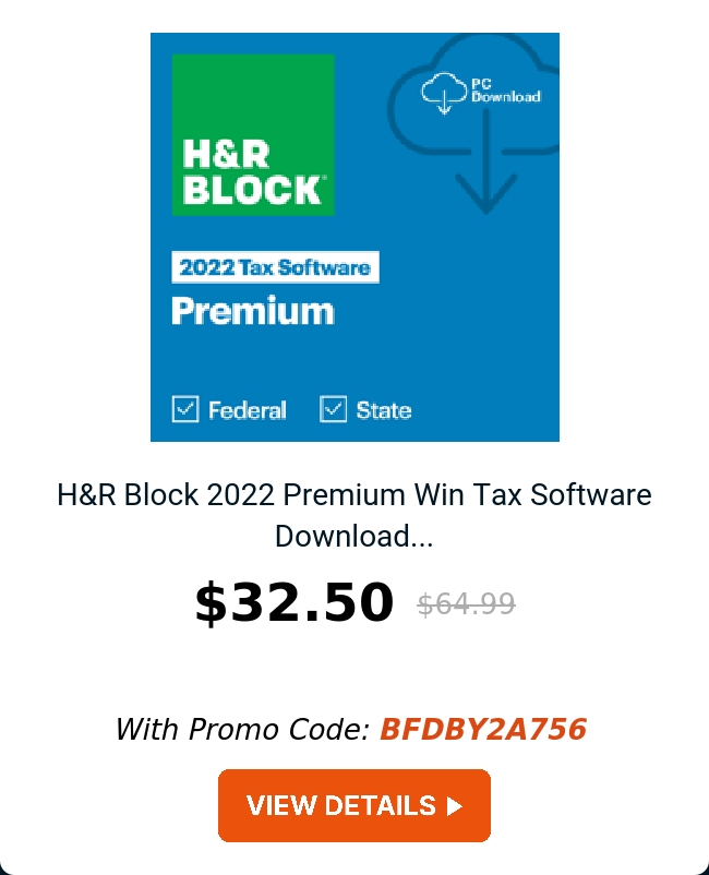 H&R Block 2022 Premium Win Tax Software Download...