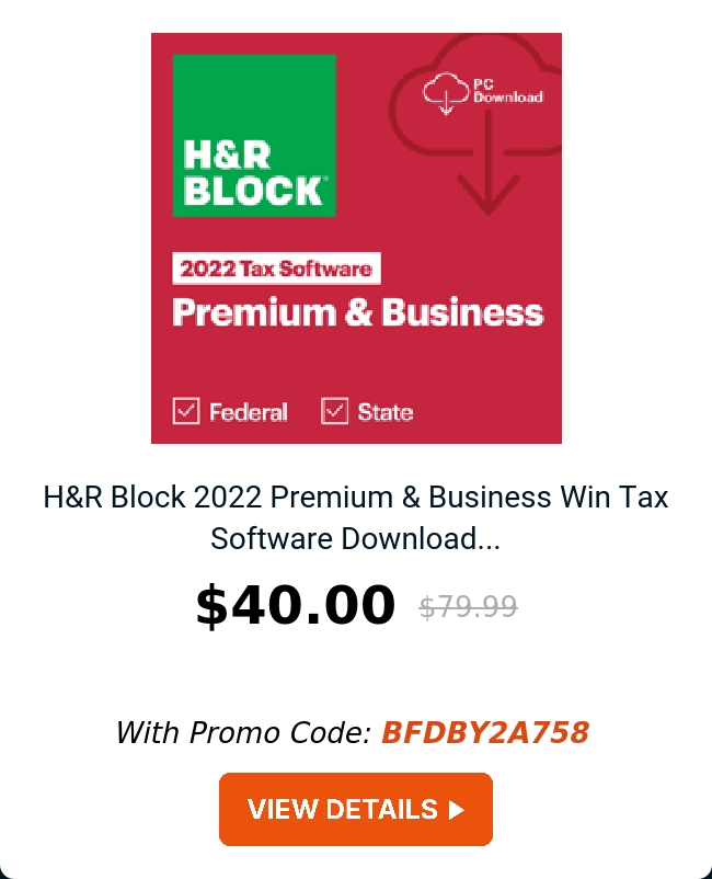 H&R Block 2022 Premium & Business Win Tax Software Download...
