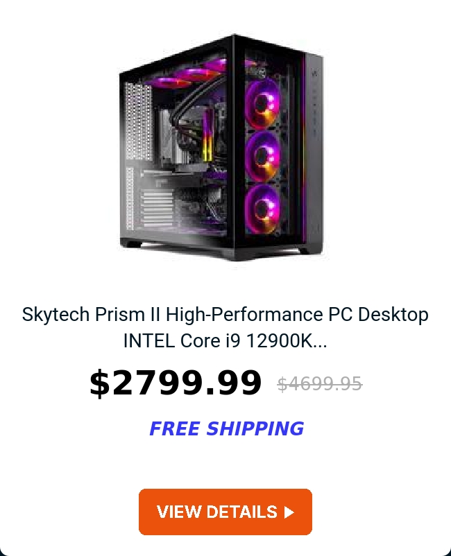 Skytech Prism II High-Performance PC Desktop INTEL Core i9 12900K...