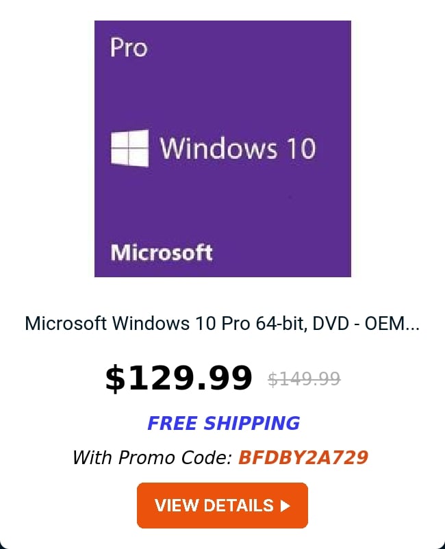 Microsoft Windows 10 Pro 64-bit, DVD - OEM...