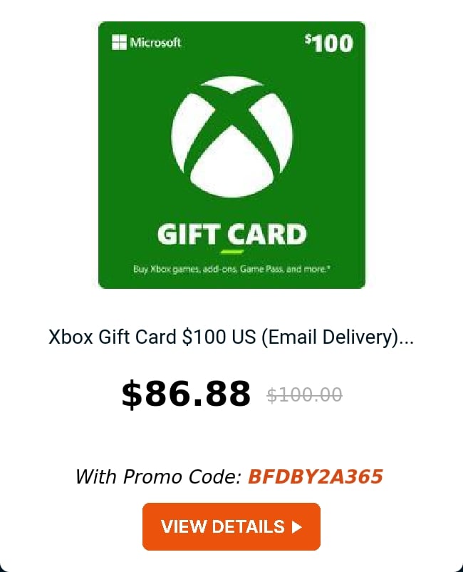 Xbox Gift Card $100 US (Email Delivery)...