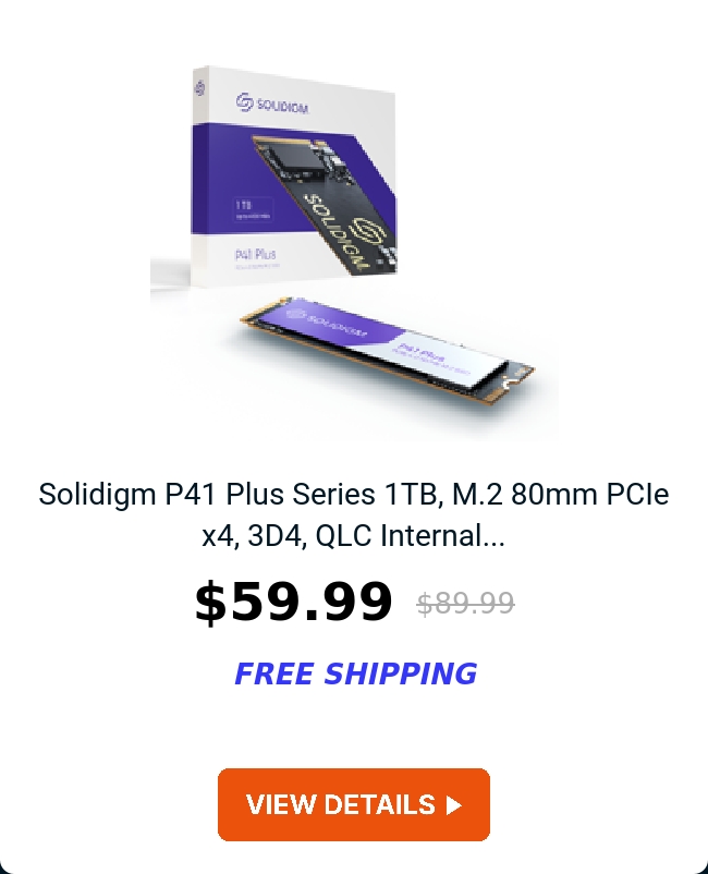 Solidigm P41 Plus Series 1TB, M.2 80mm PCIe x4, 3D4, QLC Internal...