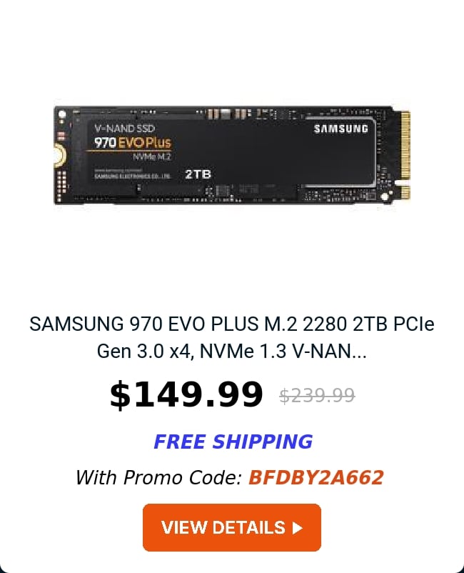 SAMSUNG 970 EVO PLUS M.2 2280 2TB PCIe Gen 3.0 x4, NVMe 1.3 V-NAN...