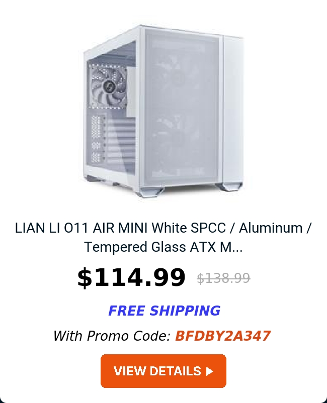 LIAN LI O11 AIR MINI White SPCC / Aluminum / Tempered Glass ATX M...