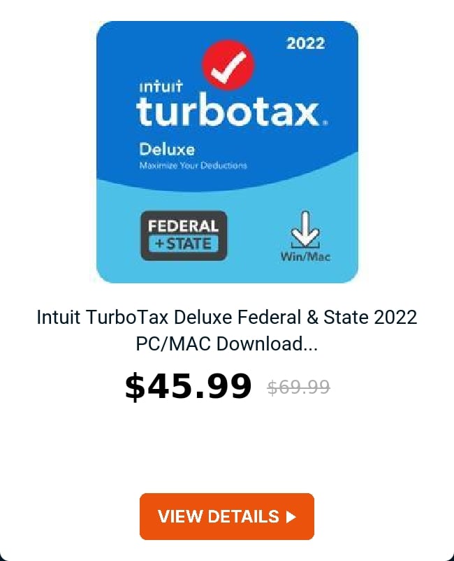 Intuit TurboTax Deluxe Federal & State 2022 PC/MAC Download...